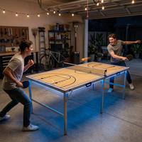 Table de ping-pong portable professionnelle pliable avec éclairage LED pour activités sociales en extérieur, équipement sportif