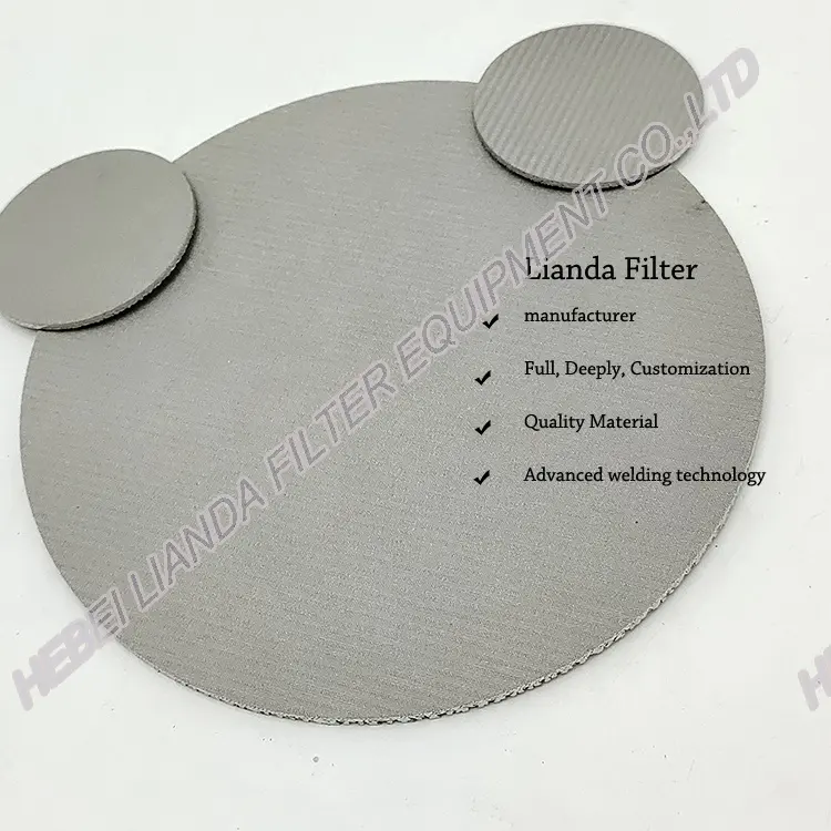 Liandaフィルター焼結ワイヤークロスラミネートステンレス鋼316フィルターメッシュ液体固体フィルター鉱山ふるいメッシュ1-200ミクロン