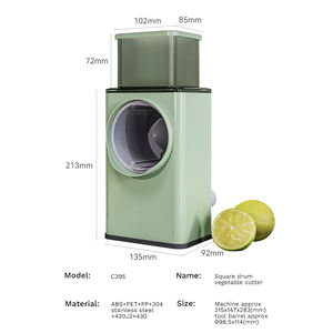 Trancheuse rotative carrée pour légumes, avec une fente d'alimentation 40 % plus large, lames en acier inoxydable 304, manivelle manuelle pour râper et couper le fromage en cuisine - Product Image 6