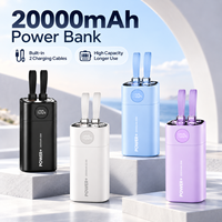 Batterie externe portable 20000 mAh avec câble intégré double, affichage LED, charge bidirectionnelle USB-C, options 22,5 W, 35 W, 65 W