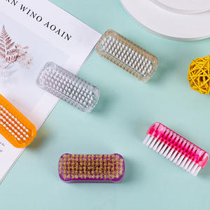 Brosses à ongles multifonctionnelles en gros d'usine, brosses plates double face en plastique multicolores, outils de nettoyage des ongles, mini-brosses pour dépoussiérer la surface des ongles - Product Image 4