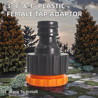 Adaptateur de Robinet en Plastique ABS en Gros, Raccords Femelles 1/2" et 3/4", Connecteur Rapide pour Tuyau d'Arrosage de Jardin, Durable pour l'Irrigation