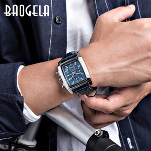 นาฬิกาข้อมือผู้ชาย <span class=keywords><strong>Baogela</strong></span> 22607 แบบดรอปชิป OEM สายหนังแท้ ดีไซน์สวยงาม กันน้ำ พร้อมโครโนมิเตอร์ มีสินค้าในสต็อก เหมาะสำหรับธุรกิจ - Product Image 4