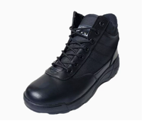Chaussures de randonnée mi-hautes pour hommes TSB09, sport, plein air, entraînement rapide, cuir noir avec fermeture éclair latérale, en stock.