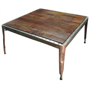 Vintage Industrial Antique Durable <b>Copper</b> Plated Iron Square Coffee <b>Table</b> Eco-Friendly Easy Clean Budget-Friendly Home Villa - Product Image 1