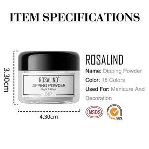 ROSALIND Nail Supplies Promotional Oem Private Label Low Price Dip Powder Wholesale High Quality 20g Nail Nude Dipping Powder