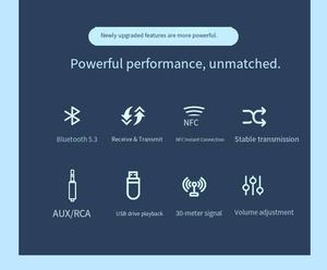 Gran oferta NFC 5,0 BT <span class=keywords><strong>Receptor</strong></span> de audio AUX 3,5mm RCA Jack USB U Disk Smart Playback Audio estéreo Adaptador inalámbrico <span class=keywords><strong>para</strong></span> TV Car Kit B21 - Product Image 5