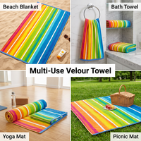 Serviette de plage rayée en velours jacquard teint en fil 100 % coton personnalisée, drap de bain 450-600 GSM, 70x140-100x180 cm, pour hôtel, spa, voyage