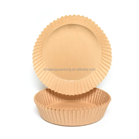Feuilles de cuisson jetables pour friteuse à air, 50 pièces, en silicone antiadhésif et papier sulfurisé, résistantes à la chaleur pour la cuisson, revêtements de casserole anti-graisse