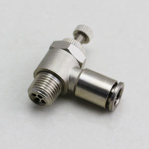 Pousser pour connecter le <span class=keywords><strong>coude</strong></span> de la soupape de commande de débit d'air 8MM OD 1/4 ''BSP Push Fit Fitting MSL Vanne de commande de vitesse pneumatique - Product Image 3