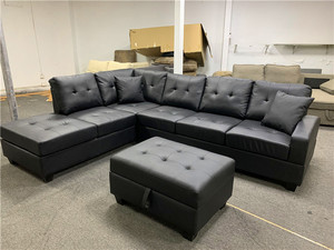Canapé en cuir <span class=keywords><strong>blanc</strong></span> désossé, design moderne en L pour le <span class=keywords><strong>salon</strong></span>, livraison gratuite - Product Image 4
