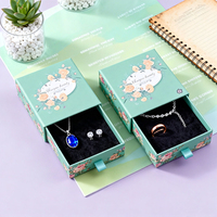 Boîte à bijoux de luxe, emballage en carton écologique avec logo personnalisé, emballage en papier de style tiroir pour colliers et bagues