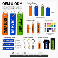 Étiquettes personnalisées en tissu avec emballage de vente au détail, sangles de bagages OEM avec slogan, porte-clés de motocross pour moto, voiture, sac à dos