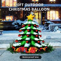 Ballon gonflable géant de 20 pieds, Père Noël, palmier, décoration de Noël avec ventilateur intégré et imperméable pour la publicité extérieure