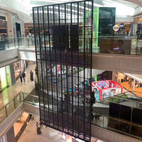 Pantalla LED Transparente de Malla para Interiores P3.91 P7.8, Cortina de Vidrio, Video Wall, Póster Digital, Animación para Centros Comerciales