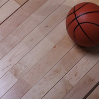Lantai Kayu Maple Portabel Sistem Interlocking untuk Lapangan Olahraga Basket Voli, Lantai Kayu Solid untuk Arena Basket Dalam Ruangan