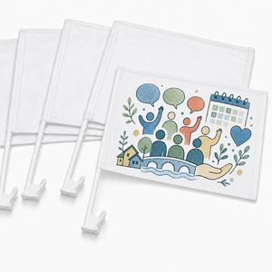 <span class=keywords><strong>Banderas</strong></span> Personalizadas para Ventanas de Auto, <span class=keywords><strong>Banderas</strong></span> Blancas de Doble Cara Pintadas a Mano para Campañas Electorales con Clip - Product Image 4