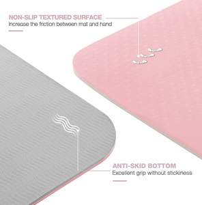 Tapis de yoga écologique en caoutchouc naturel de haute qualité Harmony rose antidérapant avec logo en relief personnalisé - Product Image 2