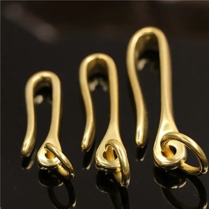 Solid Brass Belt U Hook Keychain Key <b>Ring</b> Wallet Fob <b>Clip</b> Retro Vintage Fish Hook with O <b>ring</b> 3 Sizes Available - Product Image 2