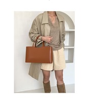 Sac fourre-tout en cuir PU pour femme, grande capacité, sac à main à poignée supérieure, sac à bandoulière pour le bureau, sacoche professionnelle quotidienne, logo personnalisé
