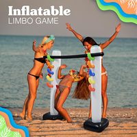 Jeu de Limbo Gonflable pour Adolescents 62 pouces en PVC Écologique Réutilisable pour Fêtes Luau en Extérieur, Jardin, Activité d'Anniversaire Hawaïenne Estivale