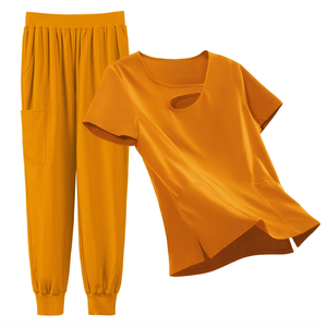 Scrubs Tops Pants Sets Custom Logo Cargo Pant Scrub Set For Spa & Medical Uniform - Product Image 2