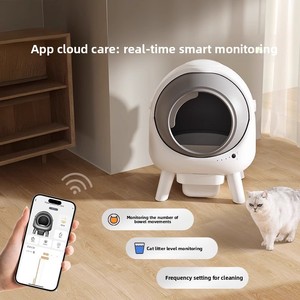 Bac à litière intelligent et autonettoyant <span class=keywords><strong>pour</strong></span> chat, type rouleau, désodorisant, anti-éclaboussures, anti-trace, 16L, en PP/ABS, <span class=keywords><strong>pour</strong></span> <span class=keywords><strong>chats</strong></span> de petite taille - Product Image 4