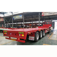 Semi-remorque à plateau surbaissé 20ft 40ft 45ft robuste à poutres en I pour le transport de marchandises en vrac avec réservoir de carburant, capacité de charge 20-25T