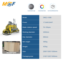Mesin Trowel Beton Hidrolik MHF Durable 24HP, Peralatan Perataan dengan Pisau Ganda 1000mm untuk Area Luas, Cocok untuk Tempat Parkir