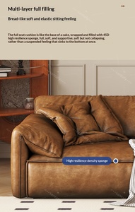 ชุดโซฟาหนังปรับเอนสไตล์โมเดิร์นกลางศตวรรษ สีคาราเมล แขนตรง ดีไซน์เป็นมิตรกับสิ่งแวดล้อม สำหรับใช้ในห้างสรรพสินค้าและโรงแรม - Product Image 5