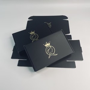 Wholesale Matte Black <b>Shipping</b> <b>Box</b> Custom Gold Hot Stamped Logo, Recyclable Cardboard Airplane <b>Box</b> for Beauty Jewelry Packing - Product Image 1