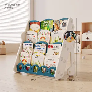 2024 किंडरगार्टन फर्नीचर बेबी प्लास्टिक स्टोरेज बुककेस किड्स बुकशेल्फ़ प्रीस्कूल बच्चों के लिए