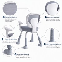 Chaise d'étude pour enfants à quatre thèmes, pieds en forme de botte, accoudoirs relevables, dossier en maille réglable en hauteur pour la maison, l'école et la crèche
