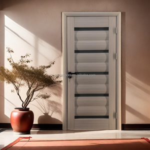 أبواب داخلية Mdf حديثة مضادة للرياح للشقق بتصميم بسيط للمنزل مع باب - Product Image 5