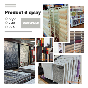 Hot Selling Double-Sided Rolling Fabric Display Stand <strong>Rotatable</strong> Multi-Function Metal Carpet Sample Display <strong>Shelf</strong> - Product Image 5
