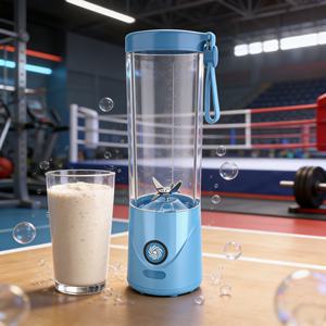 Blender portable USB pour voiture 550 ml, mains libres, batterie longue durée 2000 mAh, utilisation à une touche, 6 lames, broyage de glace, jus de fruits, extérieur - Product Image 3