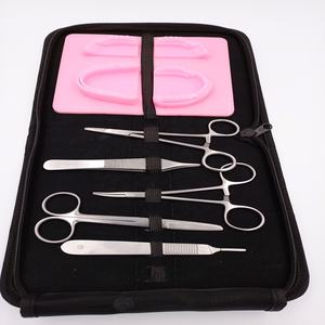 Suture Removal Black Dental Kit With Pink Suture <b>Pads</b> | Skin Suture Practice Kit | <b>Silicone</b> <b>Pad</b> for Suture by Pissco Instruments - Product Image 1