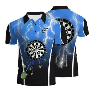 Fast Delivery All Over Sublimated Sportswear Custom Dart Jersey Zipper Button Down