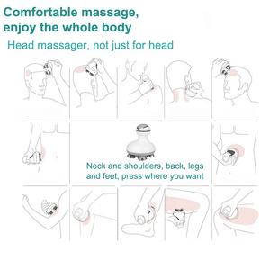 Minimasajeador portátil de silicona con batería para el crecimiento del cabello, masajeador de cuero cabelludo para cabeza vibradora eléctrica con garra de pulpo - Product Image 5