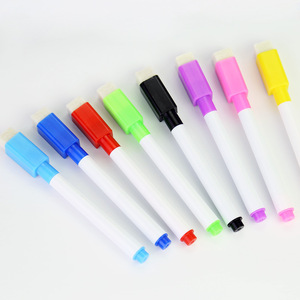 Marqueurs pour tableau blanc magnétique avec impression de logo personnalisée, pointe fine colorée, effaçables à sec avec gomme - Product Image 1