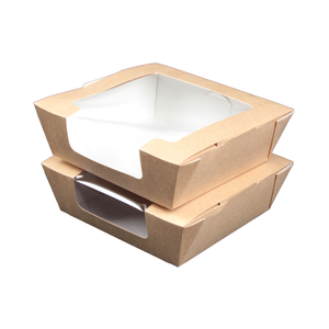 Boîte en papier de qualité supérieure, jetable, de qualité alimentaire, personnalisée, pour la pâtisserie, avec grande fenêtre, pour gâteaux, biscuits, desserts - Product Image 1