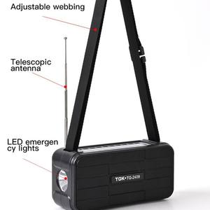 Radio portable à double panneau solaire, lampe torche, haut-parleur FM AM BT, chargeur USB, batterie externe, appareil audio sans fil pour le camping en plein air - Product Image 4