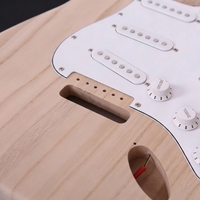 TC DIY Solid Unfinished Basswood Maple 6-String Electric Guitar Kit-Unassembled for Beginners Students