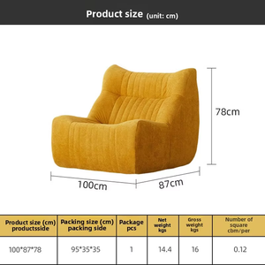 Nuevo Sofá Individual Fácil de Limpiar, Tapicería de Pana, Diseño de Costuras Verticales, Silla Decorativa para Apartamento o Estudio - Product Image 4