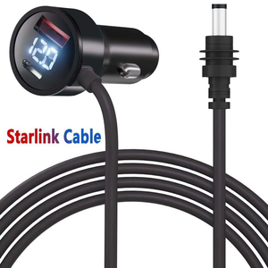 Cable adaptador de encendedor de cigarrillos de 12V-24V con cubierta de PVC trenzada, carga rápida USB 3.0 de 30W/5A, PD35W, impermeable, para Starlink Mini - Product Image 1