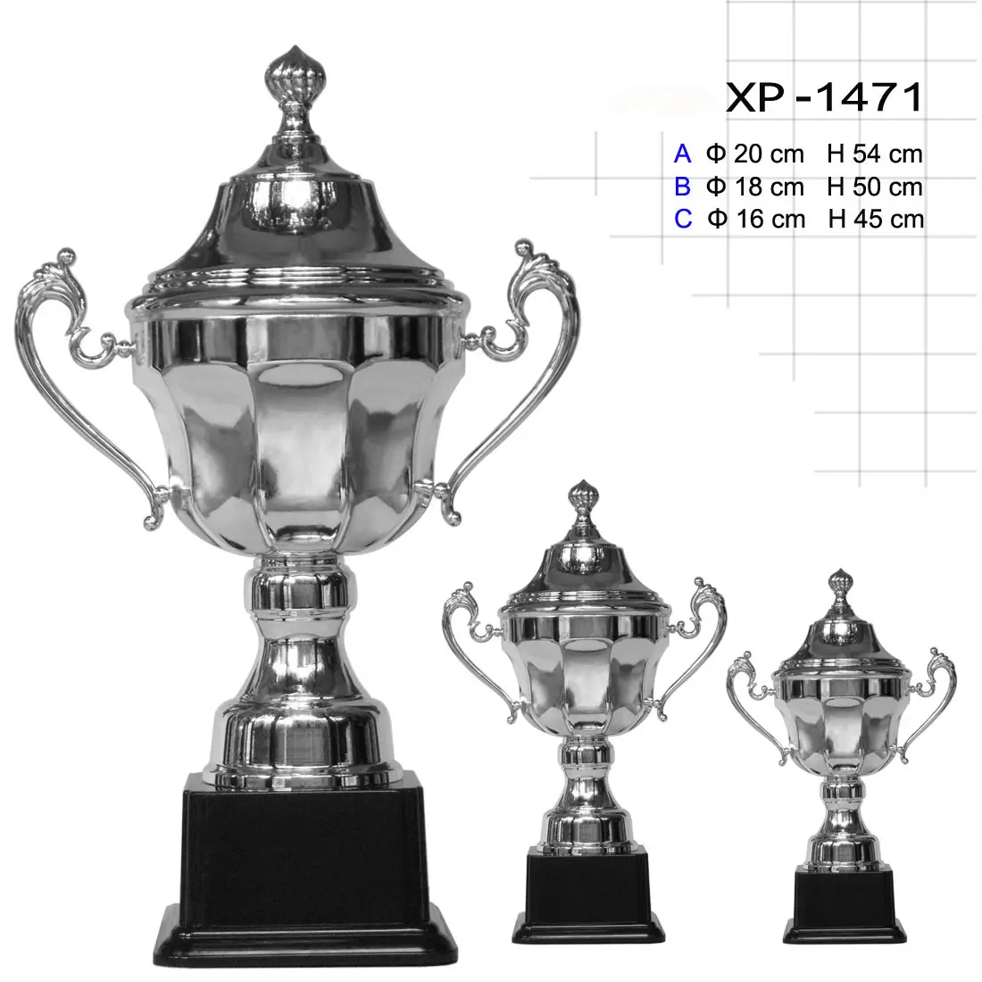 Trophy Cup Brass Plated Silver Trophy Cup Football Award Sport Cup Trophies Metal Custom High-End Metal Awards