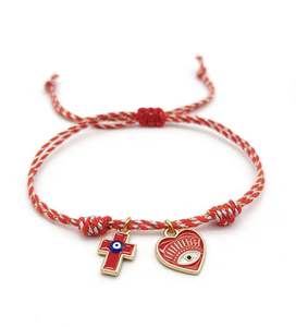 LC20260199 Braccialetto Intrecciato Regolabile con Cordino di <span class=keywords><strong>Preghiera</strong></span>, Occhio di Allah e Croce di Gesù per Uomo e Donna - Product Image 1