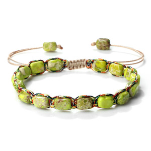Bracciale Artigianale in Pietra, Gioiello Intrecciato con Charm, Bracciale con Perle di Diaspro Sedimentario Marino Naturale, Regalo per Donne - Product Image 6