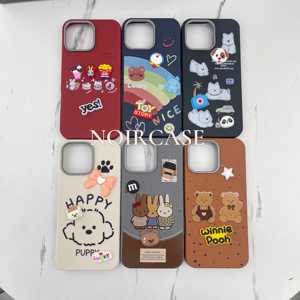 Funda de teléfono TPU + PC con patrón de dibujos animados para niñas-para iPhone 16 Pro Max, con protección de lente y decoración de personajes de dibujos animados - Product Image 3