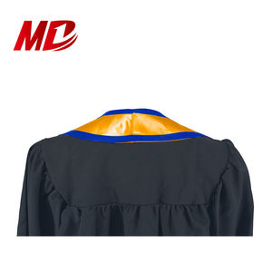 طباعة مخصصة أو شعار التطريز 60 "جامعة ساتان الذهب سرق التخرج وشاح مع التشذيب الأزرق - Product Image 4